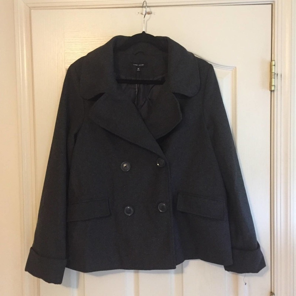 Larry Levine Dark Gray Pea Coat NEW Medium Women's